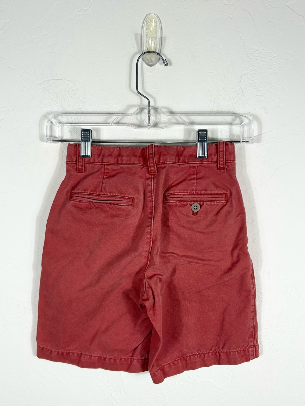Crewcuts J.Crew Boys Flat Front Chino Shorts Red Size 8 Adjustable Waist - Picture 3 of 4